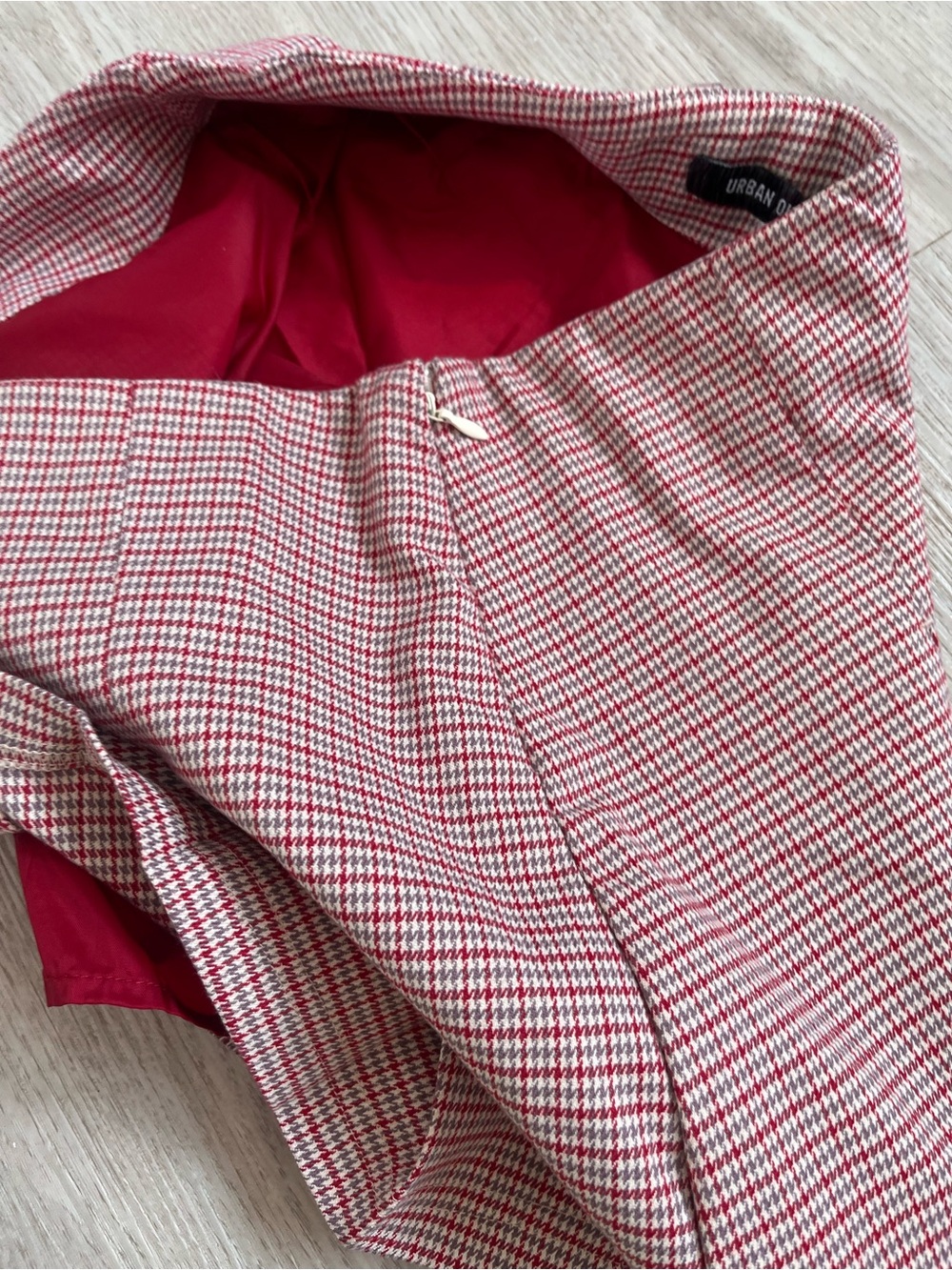Urban Outfitters Red Gingham Pleated Mini Skirt with Shorts XS - Picture 7 of 9